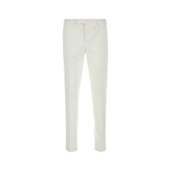 Pt Torino Men White Stretch Cotton Pant